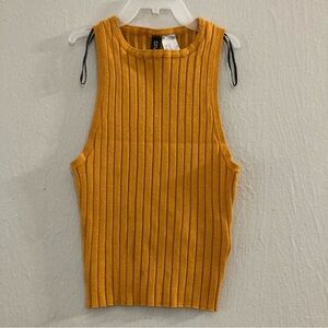 DIVIDED H&M mustard yellow cropped tank top size XS